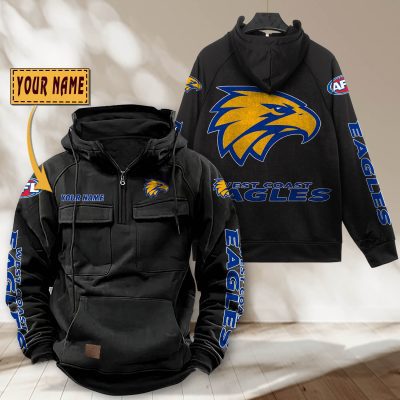 AFL West Coast Eagles Personalized Tactical Half-zip Hoodie Gift For Fans