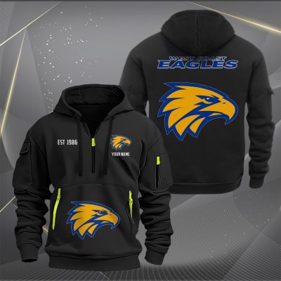 AFL West Coast Eagles Personalized Half-zip Hoodie Gift For Fans