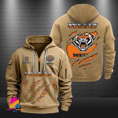 NRL Wests Tigers Half-zip Hoodie Gift For Fans