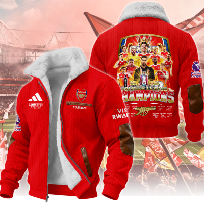 Arsenal 2026 4th Champions Wool-Lined Fleece Zipper Jacket Arsenal 2026 4th Champions Wool-Lined Fleece Zipper Jacket