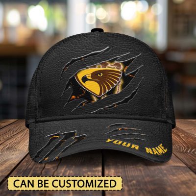AFL Hawthorn Hawks Sports Custom Name Classic Cap Gift For Fans