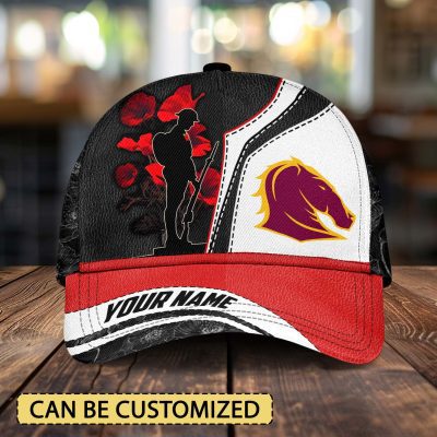 NRL Brisbane Broncos x Anzac Day Custom Name Classic Cap Gift For Fans