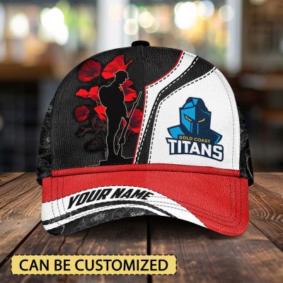NRL Gold Coast Titans x Anzac Day Custom Name Classic Cap Gift For Fans