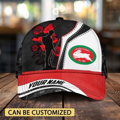 NRL South Sydney Rabbitohs x Anzac Day Custom Name Classic Cap Gift For Fans