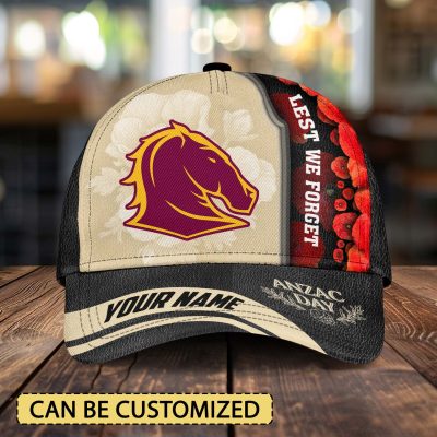 NRL Brisbane Broncos x Anzac Day Custom Name Classic Cap Gift For Fans