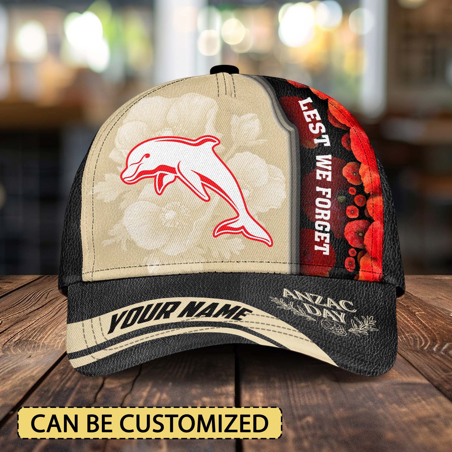 NRL Dolphins x Anzac Day Custom Name Classic Cap Gift For Fans NRL Dolphins x Anzac Day Custom Name Classic Cap Gift For Fans