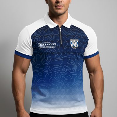 NRL Canterbury-Bankstown Bulldogs Personalized Zip Polo Shirt Gift For Fans