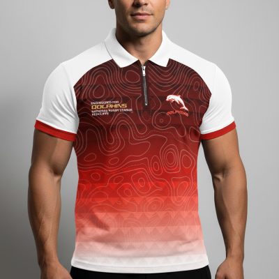 NRL Dolphins Personalized Zip Polo Shirt Gift For Fans