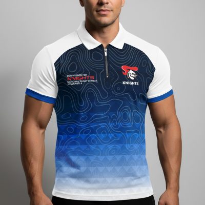 NRL Newcastle Knights Personalized Zip Polo Shirt Gift For Fans