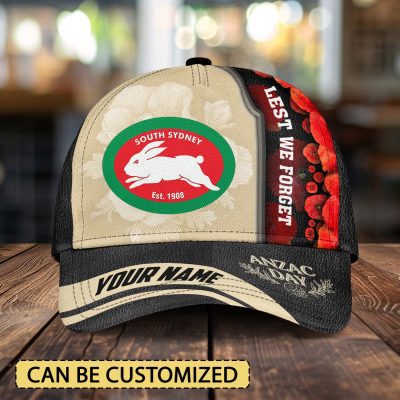 NRL South Sydney Rabbitohs x Anzac Day Custom Name Classic Cap Gift For Fans