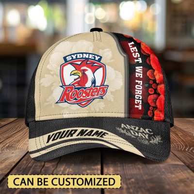 NRL Sydney Roosters x Anzac Day Custom Name Classic Cap Gift For Fans