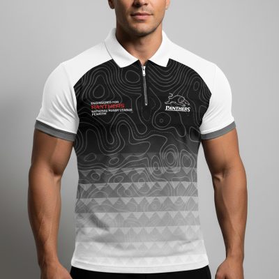 NRL Penrith Panthers Personalized Zip Polo Shirt Gift For Fans