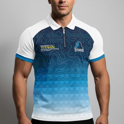 NRL Gold Coast Titans Personalized Zip Polo Shirt Gift For Fans