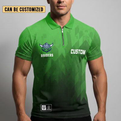NRL Canberra Raiders Personalized Zip Polo Shirt Gift For Fans