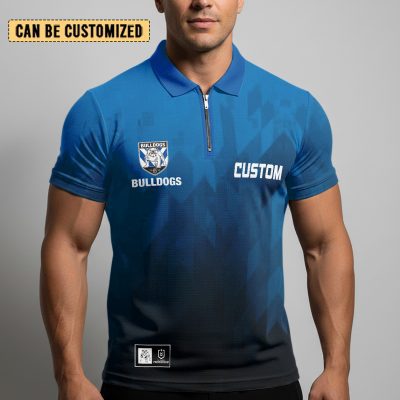 NRL Canterbury-Bankstown Bulldogs Personalized Zip Polo Shirt Gift For Fans