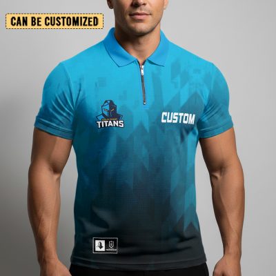 NRL Gold Coast Titans Personalized Zip Polo Shirt Gift For Fans