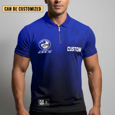 NRL Parramatta Eels Personalized Zip Polo Shirt Gift For Fans