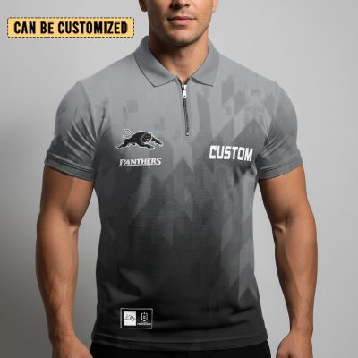 NRL Penrith Panthers Personalized Zip Polo Shirt Gift For Fans