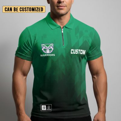 NRL New Zealand Warriors Personalized Zip Polo Shirt Gift For Fans