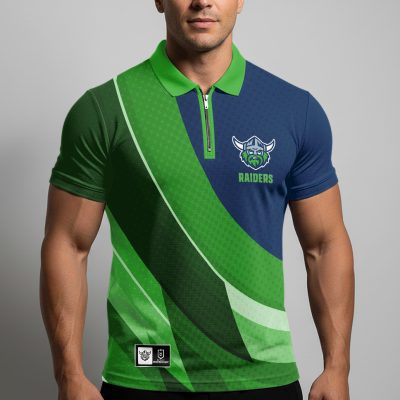 NRL Canberra Raiders Personalized Zip Polo Shirt Gift For Fans