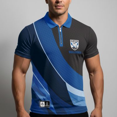 NRL Canterbury-Bankstown Bulldogs Personalized Zip Polo Shirt Gift For Fans