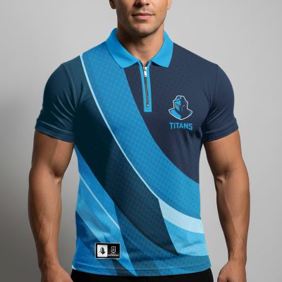 NRL Gold Coast Titans Personalized Zip Polo Shirt Gift For Fans