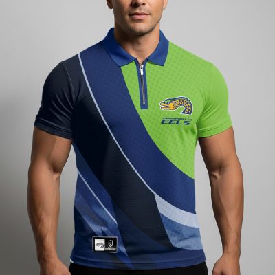 NRL Parramatta Eels Personalized Zip Polo Shirt Gift For Fans