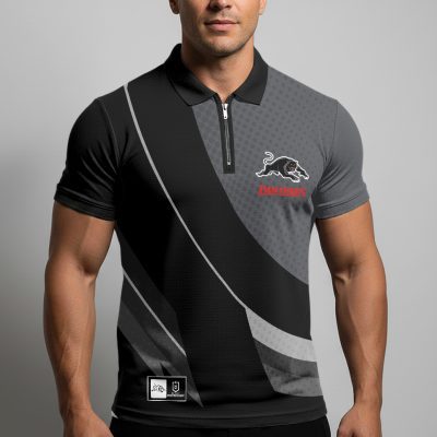 NRL Penrith Panthers Personalized Zip Polo Shirt Gift For Fans