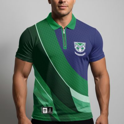 NRL New Zealand Warriors Personalized Zip Polo Shirt Gift For Fans
