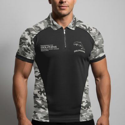 NRL Dolphins Personalized Zip Polo Shirt Gift For Fans