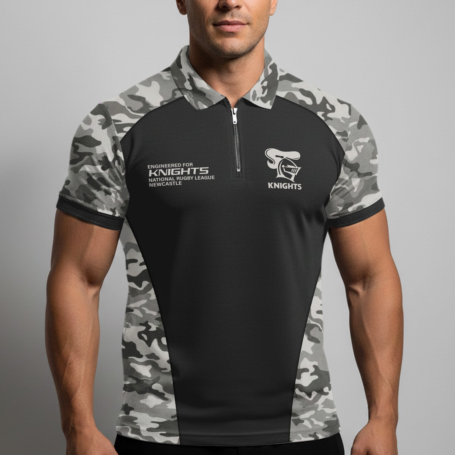 NRL Newcastle Knights Personalized Zip Polo Shirt Gift For Fans NRL Newcastle Knights Personalized Zip Polo Shirt Gift For Fans