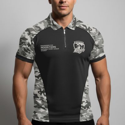 NRL Sydney Roosters Personalized Zip Polo Shirt Gift For Fans