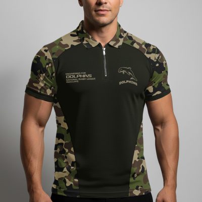 NRL Dolphins Personalized Zip Polo Shirt Gift For Fans