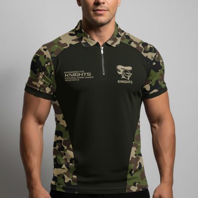 NRL Newcastle Knights Personalized Zip Polo Shirt Gift For Fans