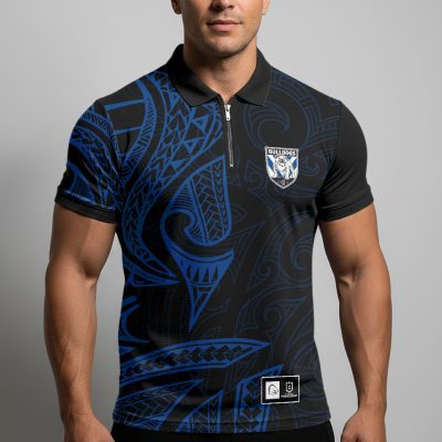 NRL Canterbury-Bankstown Bulldogs Personalized Zip Polo Shirt Gift For Fans