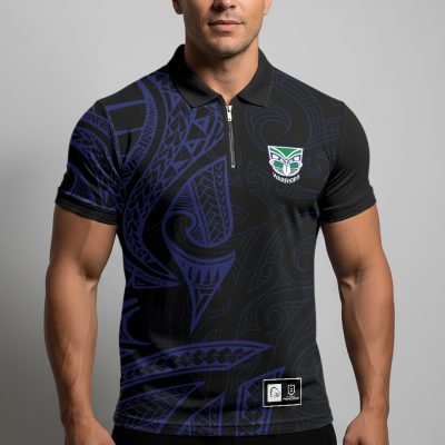 NRL New Zealand Warriors Personalized Zip Polo Shirt Gift For Fans