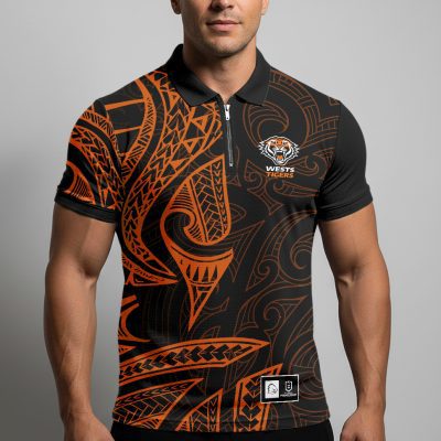 NRL Wests Tigers Personalized Zip Polo Shirt Gift For Fans
