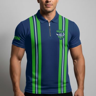 NRL Canberra Raiders Personalized Zip Polo Shirt Gift For Fans