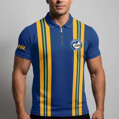 NRL Parramatta Eels Personalized Zip Polo Shirt Gift For Fans