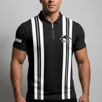NRL Penrith Panthers Personalized Zip Polo Shirt Gift For Fans