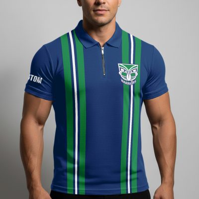 NRL New Zealand Warriors Personalized Zip Polo Shirt Gift For Fans