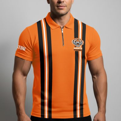 NRL Wests Tigers Personalized Zip Polo Shirt Gift For Fans