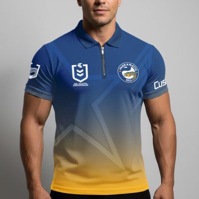 NRL Parramatta Eels Personalized Zip Polo Shirt Gift For Fans