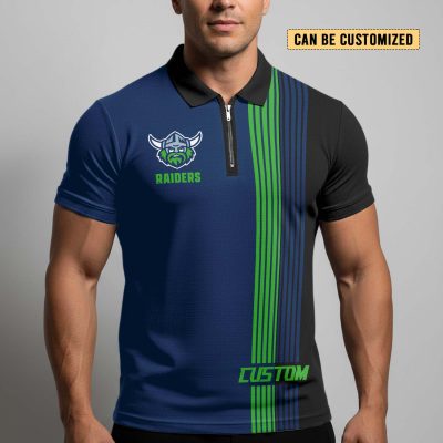 NRL Canberra Raiders Personalized Zip Polo Shirt Gift For Fans