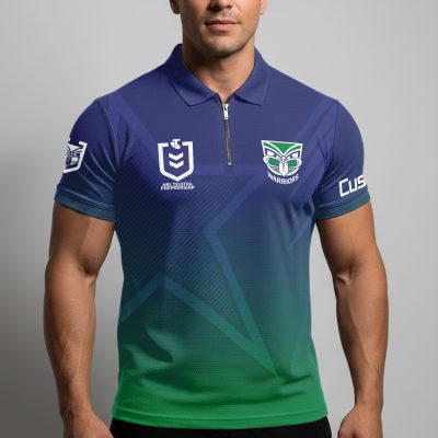 NRL New Zealand Warriors Personalized Zip Polo Shirt Gift For Fans