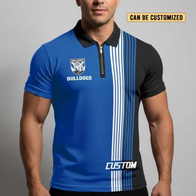 NRL Canterbury-Bankstown Bulldogs Personalized Zip Polo Shirt Gift For Fans