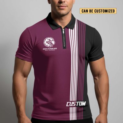 NRL Manly Warringah Sea Eagles Personalized Zip Polo Shirt Gift For Fans