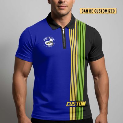 NRL Parramatta Eels Personalized Zip Polo Shirt Gift For Fans