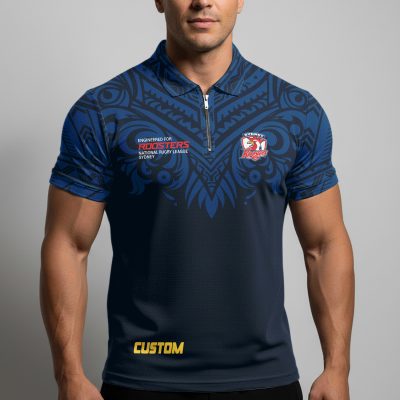 NRL Sydney Roosters Personalized Zip Polo Shirt Gift For Fans
