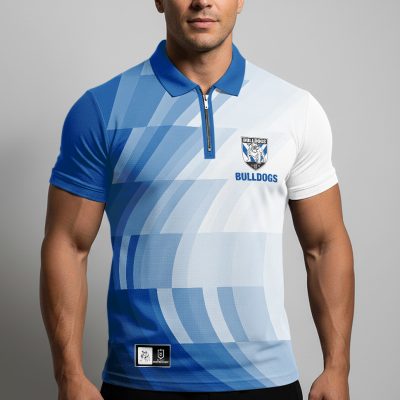 NRL Canterbury-Bankstown Bulldogs Personalized Zip Polo Shirt Gift For Fans